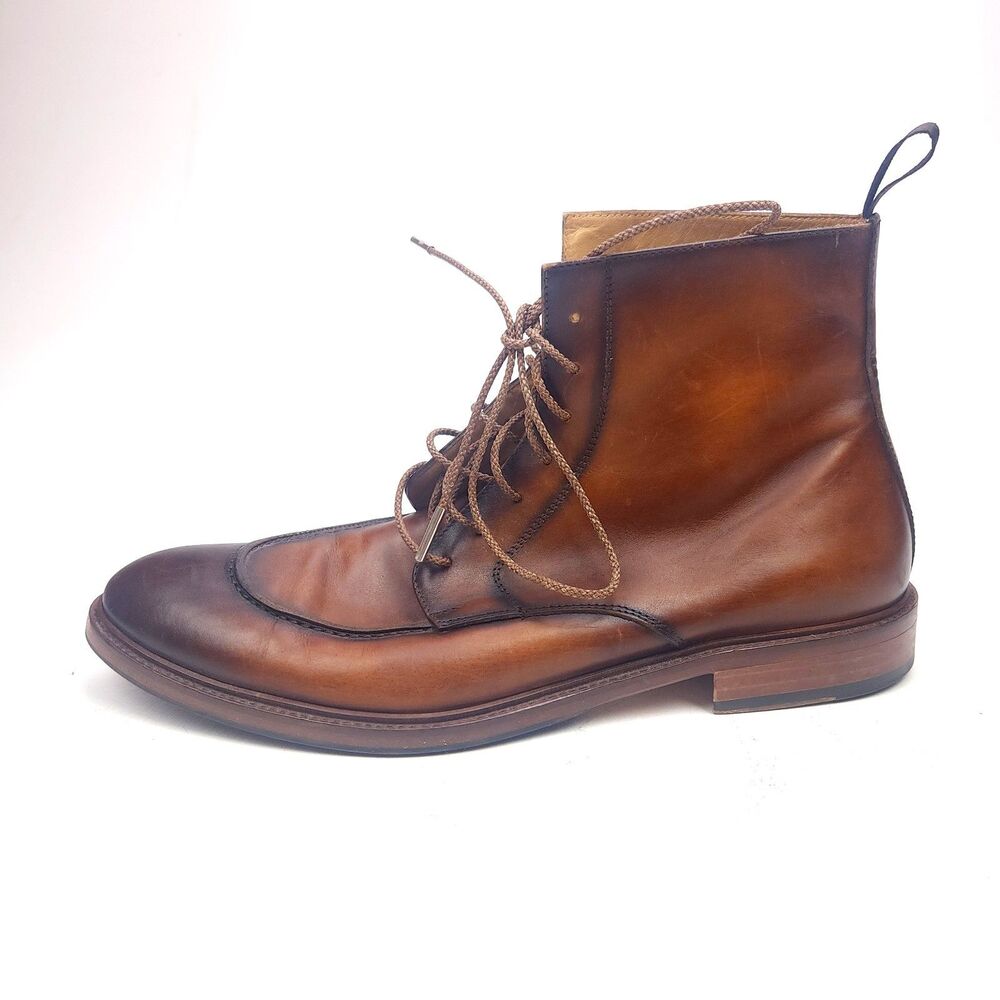 Mens Curatore Savona Brown Apron Toe Dress Boots Size 44 US 11 Made in Italy